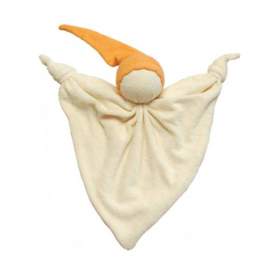 Jucarie zornaitoare textila din bumbac organic - Keptin Jr - Little Zmooz Orange