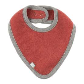 Bandana groasa din lana merinos organică fleece reglabila cu capse - Iobio - Vintage Red