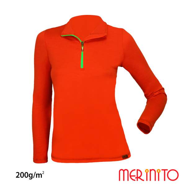 Bluza dama Merinito Sport Zip 200g 100% lana merinos